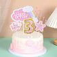 Kawailay Baby Boy 3St Birthday Cake Decoration Set Third Birthday Cake Topper With Rainbow Clouds Stars Cake Picks Three Year Ol