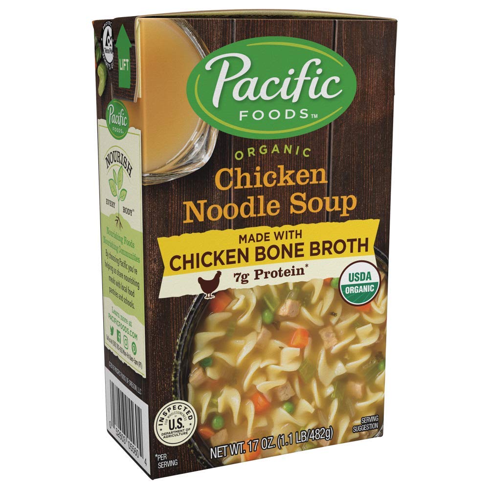Pacific Foods Organic Bone Broth Chicken Noodle Soup, 17 Ounce