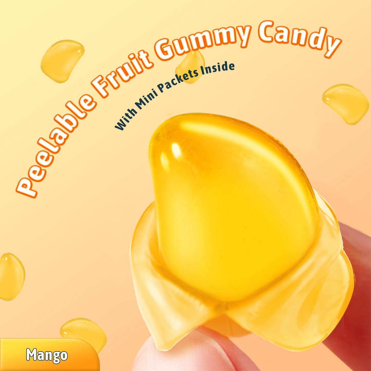 Joyvitas Peelable Gummy Mango Candy Variety Pack, Low Sugar, 3 Pack, 9.53oz