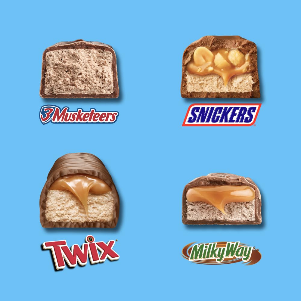 SNICKERS, TWIX, 3 MUSKETEERS & MILKY WAY Christmas Candy Chocolate Bar Variety Pack Bulk Bag