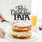 Keoysek Feliz Cumpleanos Papa Cake Topper For Father'S Day Party Decor, Black Glitter Happy Birthday Father Cake Topper, Spanish