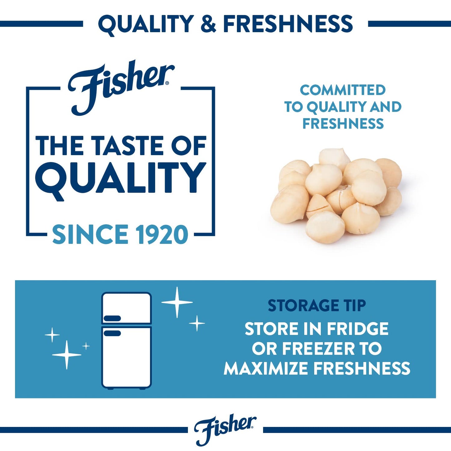 Fisher Chopped Macadamia Nuts, 4.44 oz Raw Shelled Unsalted Nuts for Cooking, Baking, or Snacking, Resealable Bag, Naturally Glu