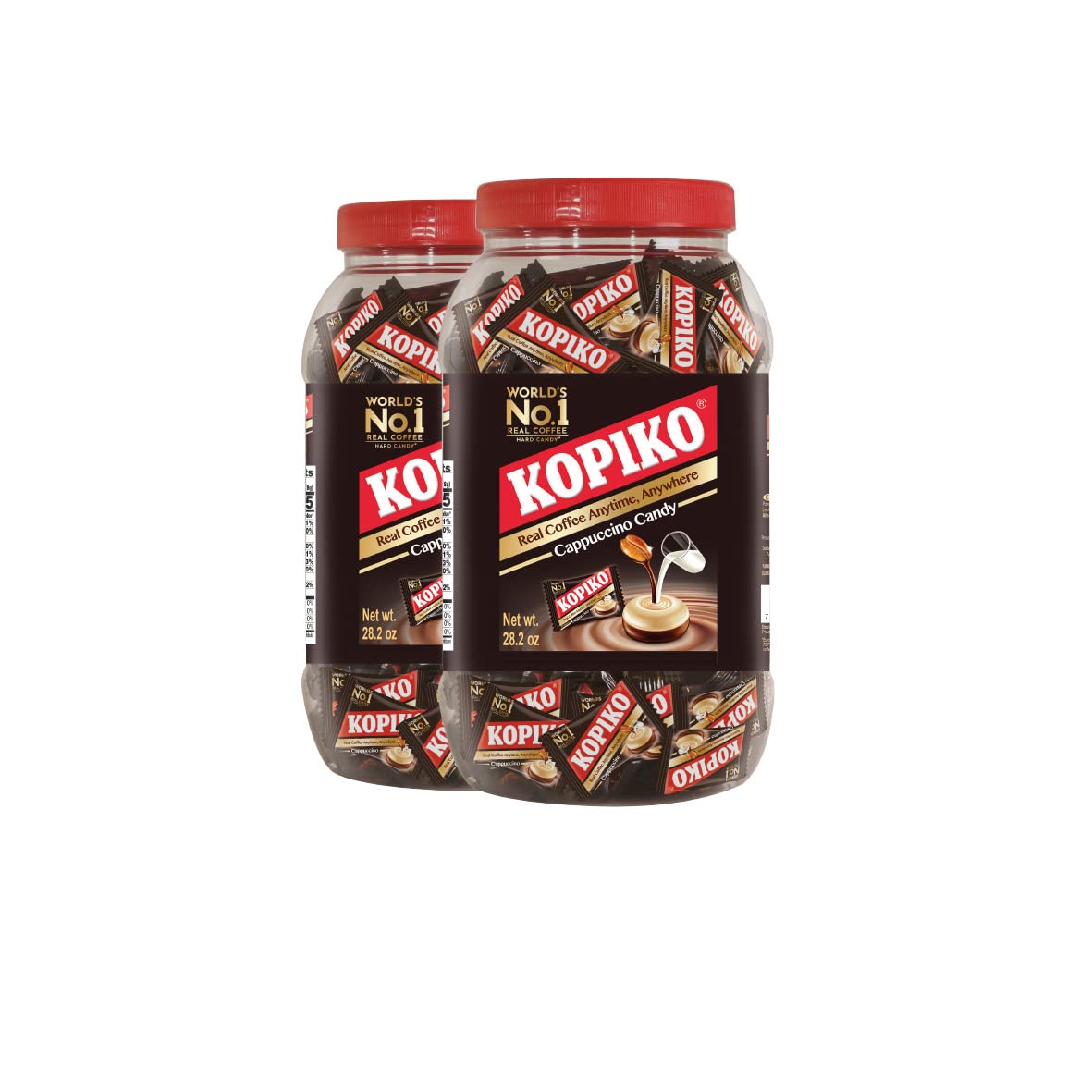 Kopiko Coffee Candy - Hard Candy with Real Coffee Extract - 28.2oz Jar (Pack of 2) - Brown
