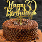 Happy 00Th Birthday Cake Topper, 00 Birthday Party Cake Decorations (Acrylic Gold, 30Th)
