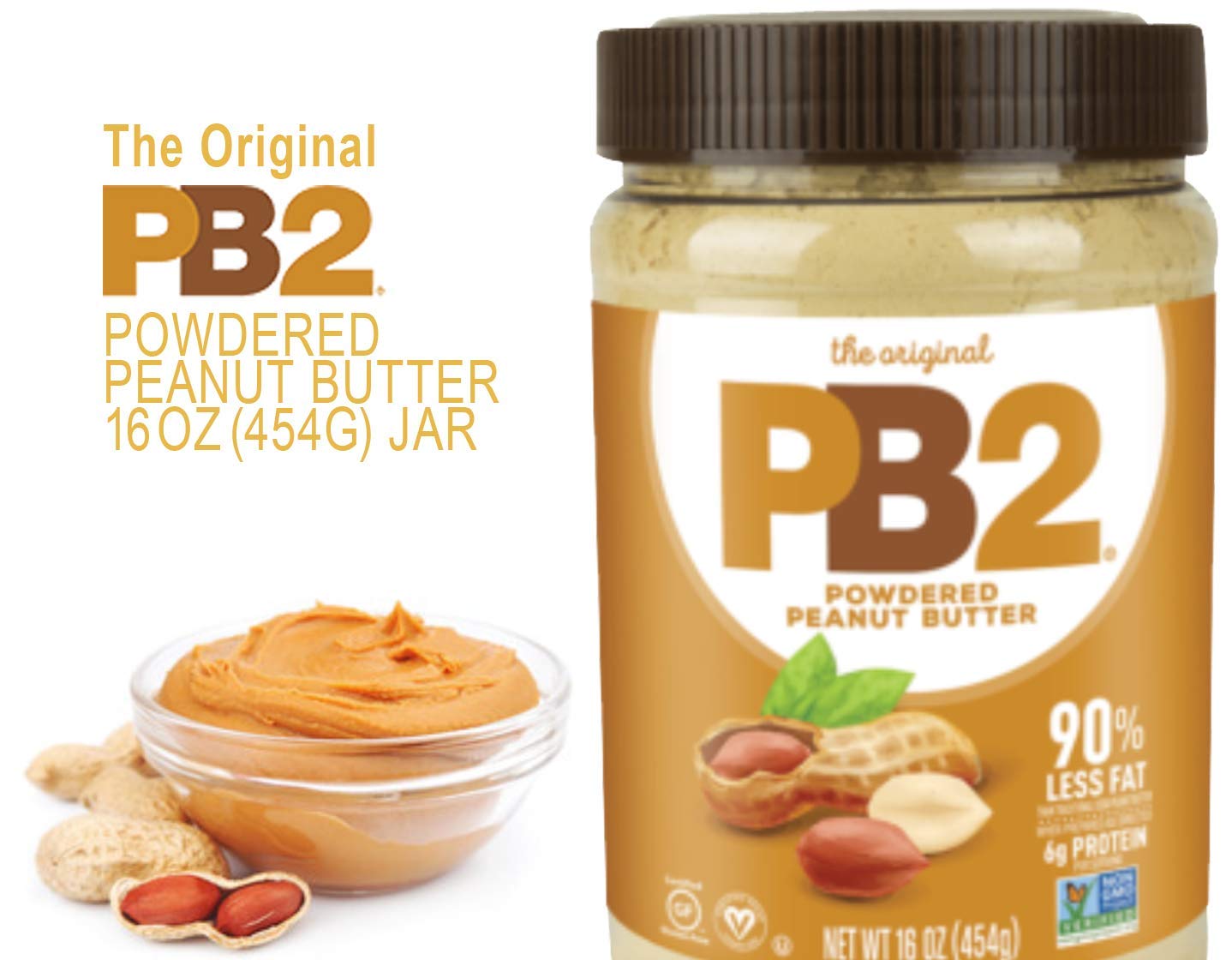 PB2 Powdered Peanut Butter, 2-Pack, 16 Ounce Jar, Model 0235