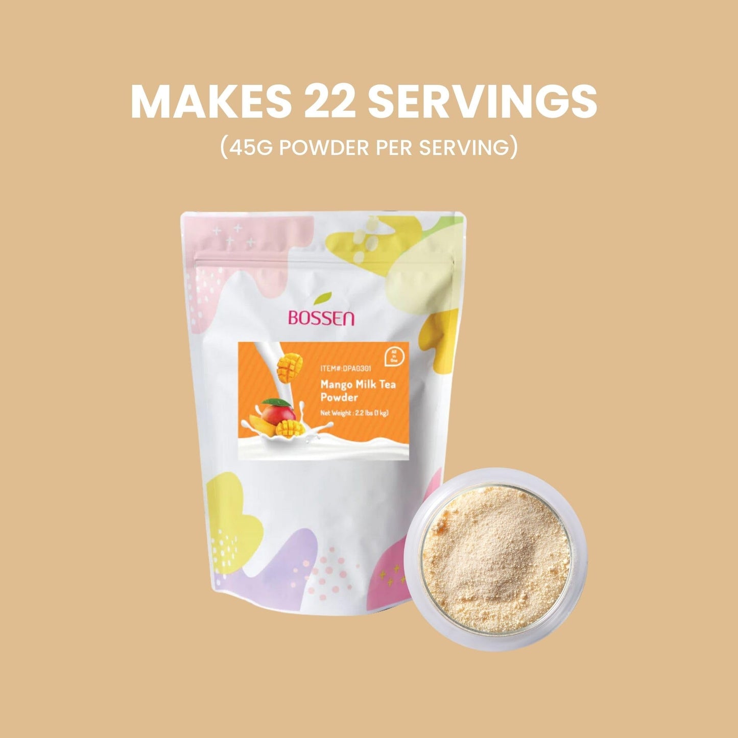 Bossen Bubble Tea All-In-One Powder Mix (Mango)