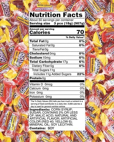 QUEEN CITY CANDY CAVE Watermelon Jolly Rancher Hard Candy - Individually Wrapped, 1 Pound, Pink