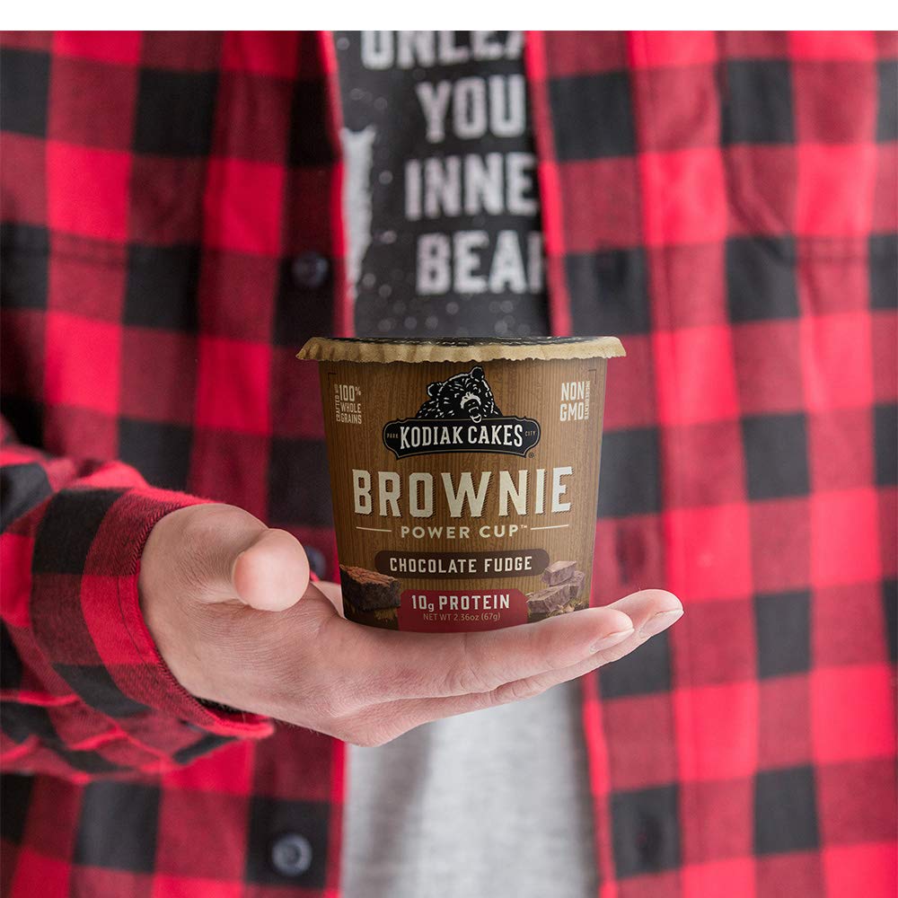 Kodiak Cakes Chocolate Fudge Brownie in a Cup, 2.36 Ounce (Pack of 12), Natural