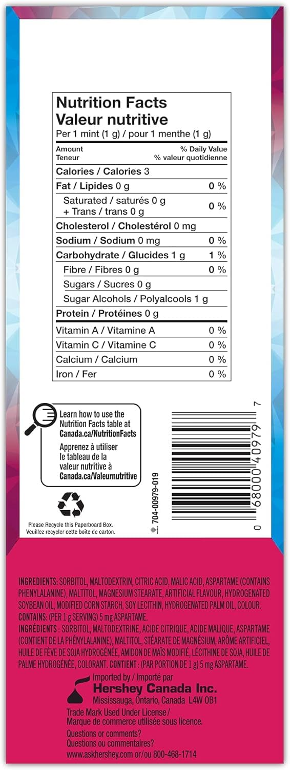 Ice Breakers Duo Raspberry Mints, 1.5oz (Pack of 6) - Refreshing Breath Fresheners, Imported from Canada