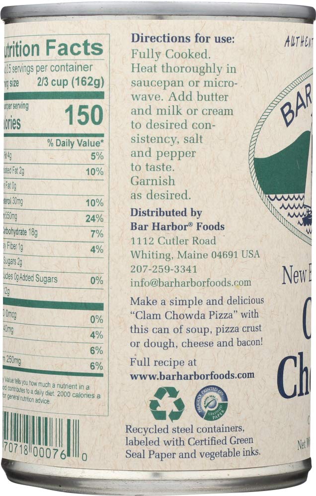 Bar Harbor New England Style Clam Chowder 15 oz (Pack of 36)36