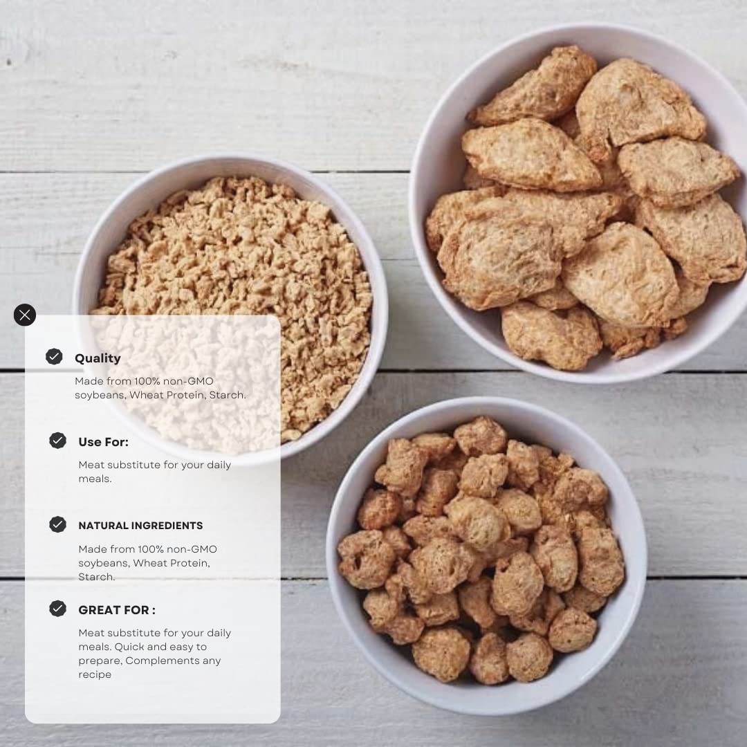 Mong Lee Shang Vegan Meat Substitute, Textured Vegetable Protein, 5.3oz, Non-GMO, Unflavored, 100% Vegan