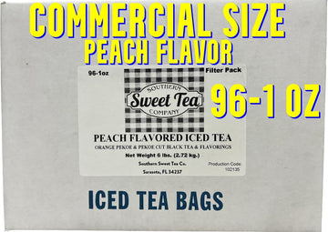 Iced Tea Bags Peach Black Large 1-Gallon Commercial Size Foodservice Brewing,Unsweetened Caffeinated, Bulk Case (96 Count) by So