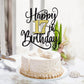 Happy 17Th Birthday Cake Topper, 17 Birthday Party Cake Decorations (Black And Gold Flashes, 17Th)