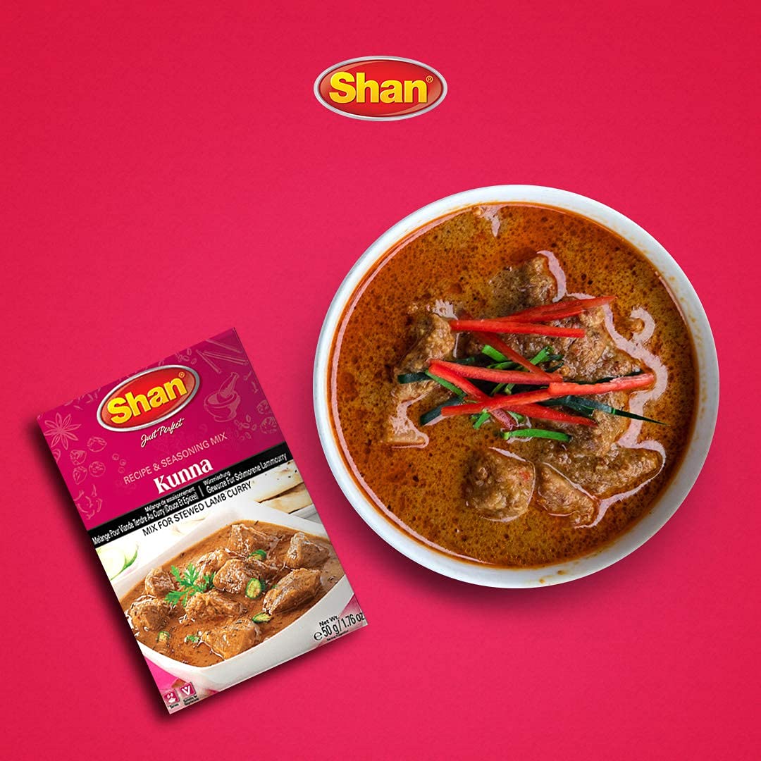 Shan Kunna Recipe And Seasoning Mix 1.76 Oz (50G) - Spice Powder For Traditional Velvety Stewed Curry - Suitable For Vegetarians