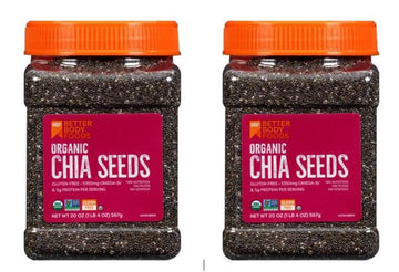 Better Body Foods, Organic Chia Seeds with Calcium, Iron, Potassium, 5350mg Omega-3s, Non-GMO and Gluten Free | Add Omega 3 Prot