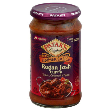 Pataks Rogan Josh Curry Cooking Sauce, Hot, 15-Ounce Glass Jars (Pack of 6)