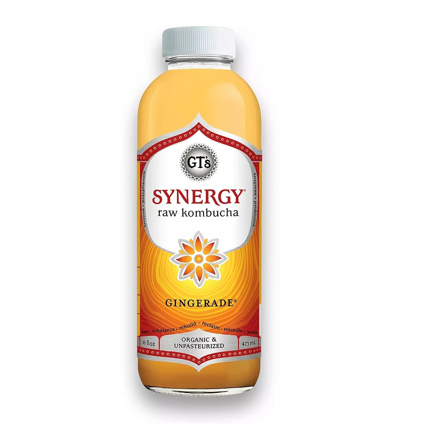 Gourmet Kitchn Gt'S Organic & Unpasteurized Raw Kombucha Gingerade - Enzymes And Probiotics - The Perfect Palate Pleaser For New