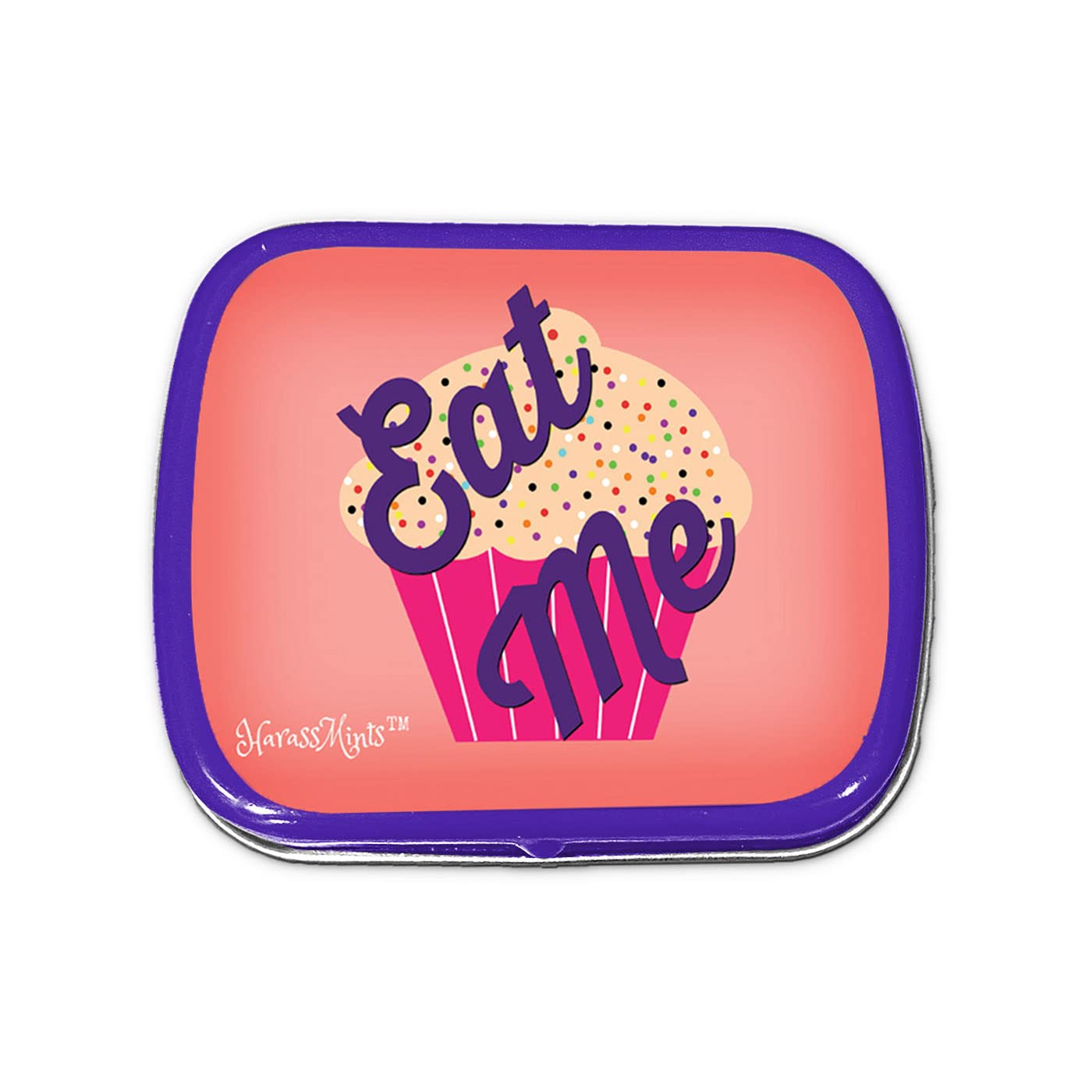 Eat Me Mints - Cupcake Design Mint Tin - Novelty Candy For Women - Chocolate Breath Mints  Sugar-Free