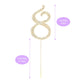Number Cake Topper 8, Uniideco Gold Rhinestone Premium Metal Bling Bling Cake Decor, Sparkly Happy Birthday Wedding Anniversary