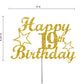 19 Birthday Cake Topper Gold Glitter, Party Decoration Ideas, Premium Quality, Sturdy Doubled Sided Glitter, Acrylic Stick. Made