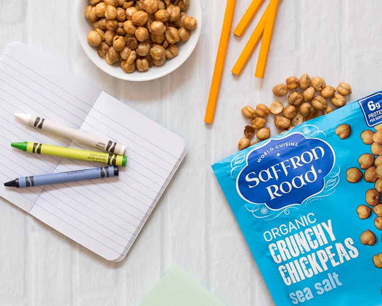 Saffron Road Roasted And Crunchy Bombay Spice, Korean Bbq, Sea Salt & Cracked Pepper Chickpeas | High Protein Snacks | Gluten-Fr