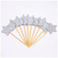 Flairs New York Party Props Decorations Cupcake Toppers (Silver Glitter Mini Stars, Pack Of 10 Cupcake Toppers)