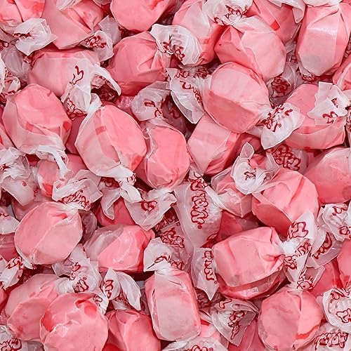 Strawberry Salt Water Taffy - Individually Wrapped Assorted Flavors - Old Fashion Saltwater Taffy Candy Bulk, by Queen City Cand