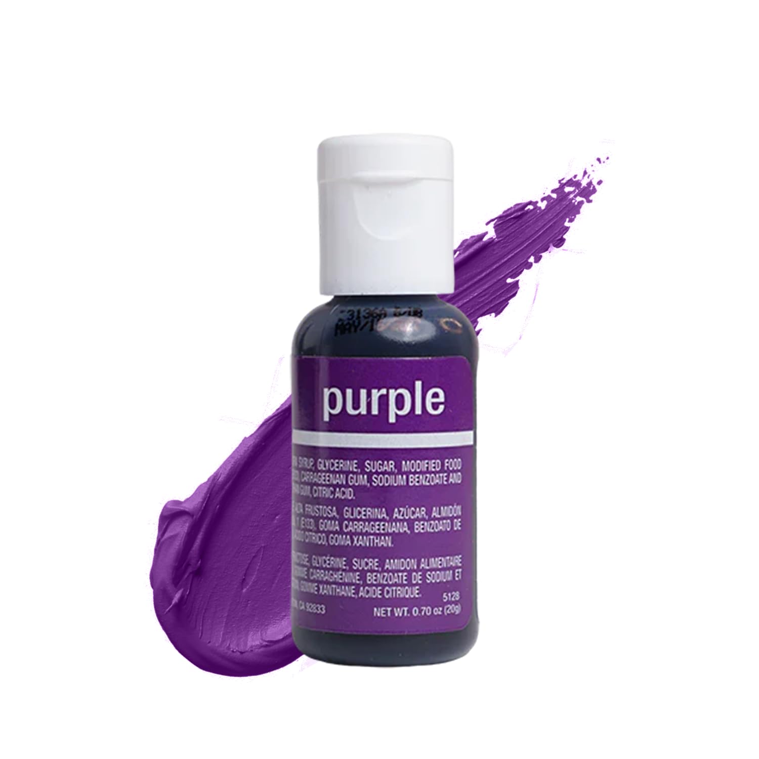 Chefmaster Purple Liqua-Gel® Food Coloring | Vibrant Color | Professional-Grade Dye For Icing, Frosting, Fondant | Baking & Decorating | Fade-Resistant | Easy-To-Use | Made In Usa | 0.70 Oz