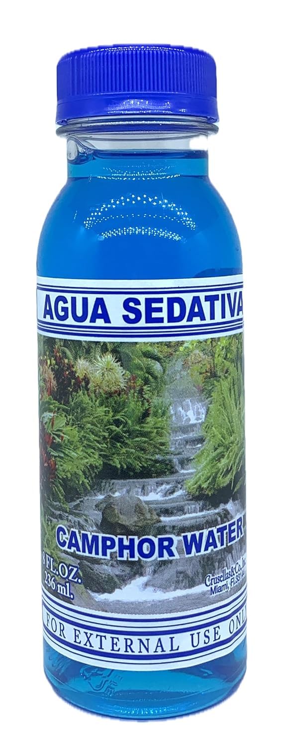 Crusellas Agua Sedativa (Camphor Water) 8 Fl Oz - AGS Model, 8 Ounces, Clear Liquid