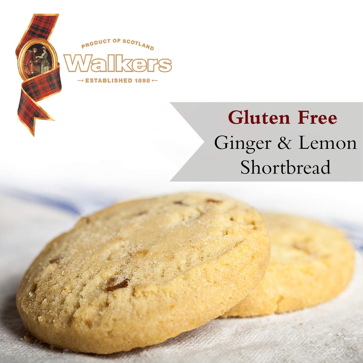 Walker s Shortbread Gluten Free Ginger & Lemon Cookies, All-Butter Shortbread Cookies, 29.4 Oz (Pack of 6)