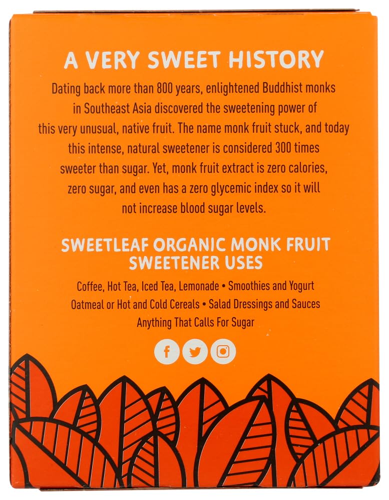 Sweetleaf Monk Fruit Organic Sweetener Granules 80 Packets