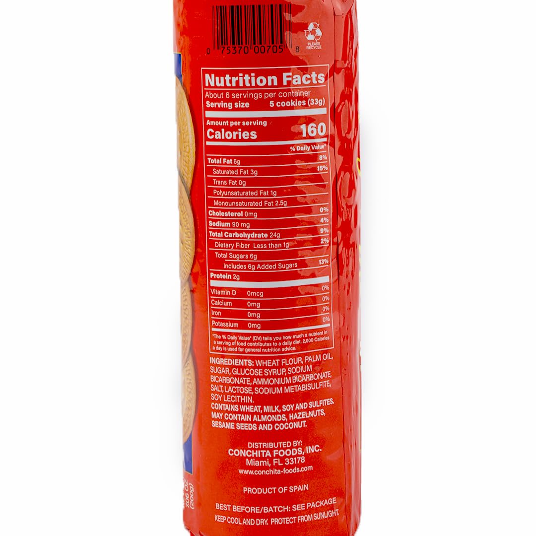 Conchita Maria Dorada Cookies - Versatile Snack, Dessert, or Breakfast Food - 7 oz (Pack of 5)