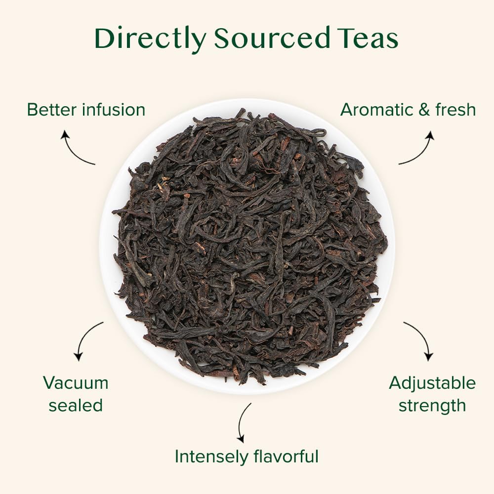 Vahdam, Nilgiri Breakfast Black Tea (150+ Cups/12Oz) Robust & Flavory Loose Leaf Tea  Unblended Single Origin Black Loose Leaf T