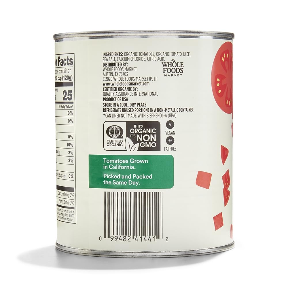 365 By Whole Foods Market, Tomatoes Diced Organic, 28 Ounce