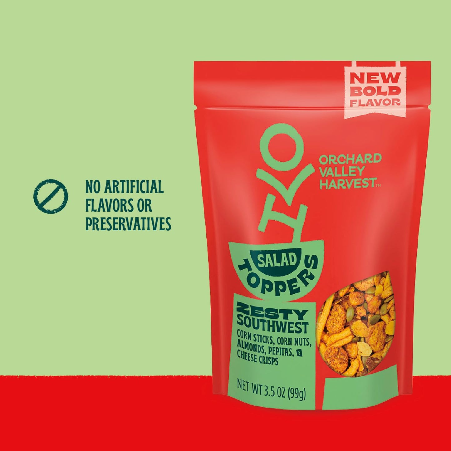 Orchard Valley Harvest Salad Toppers Zesty Southwest With Corn Sticks, Corn Nuts, Almonds, Pepitas & Cheese Crisps, No Artificia