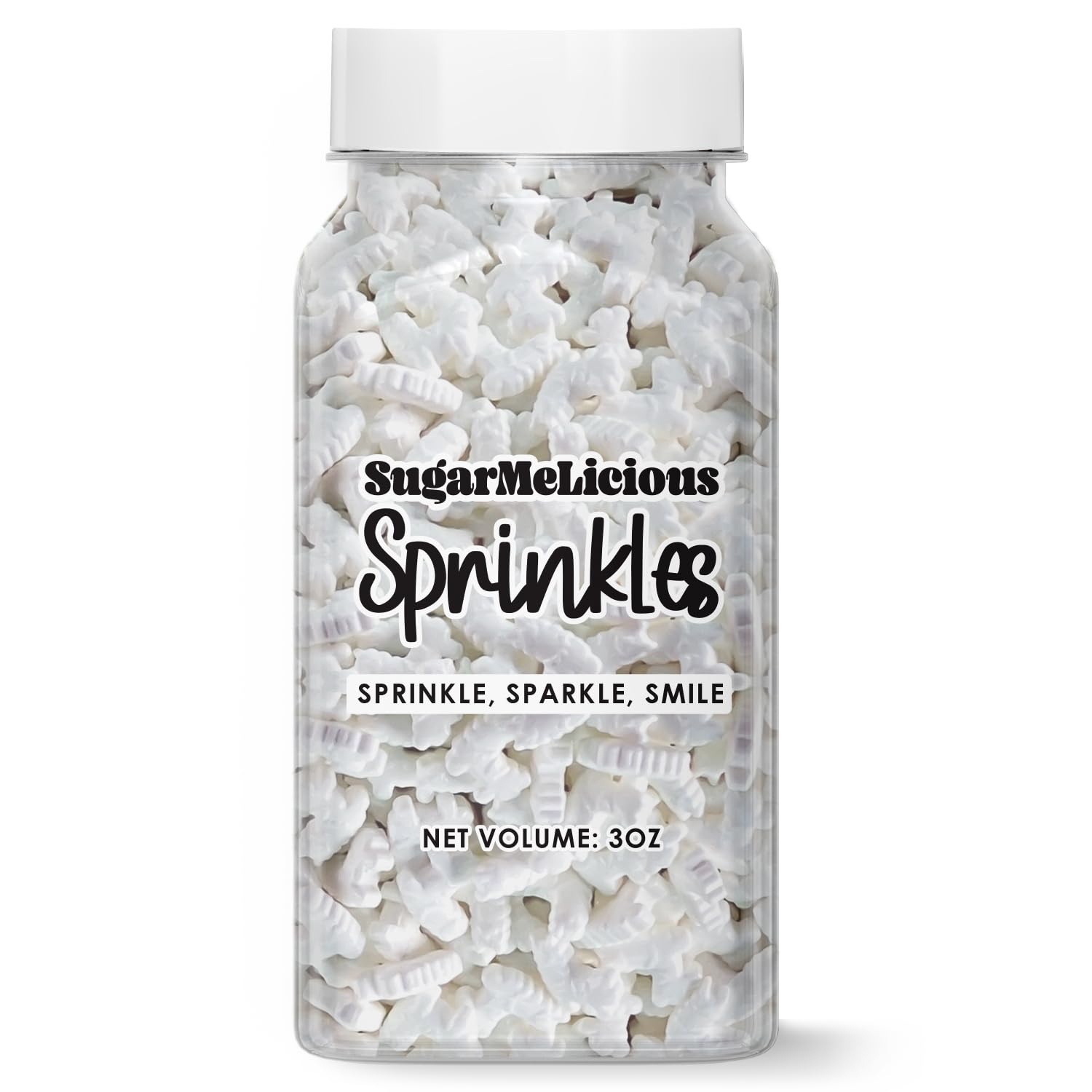 SugarMeLicious Edible Sprinkles for Baking & Decorating, 3oz Bottle, White Alpaca