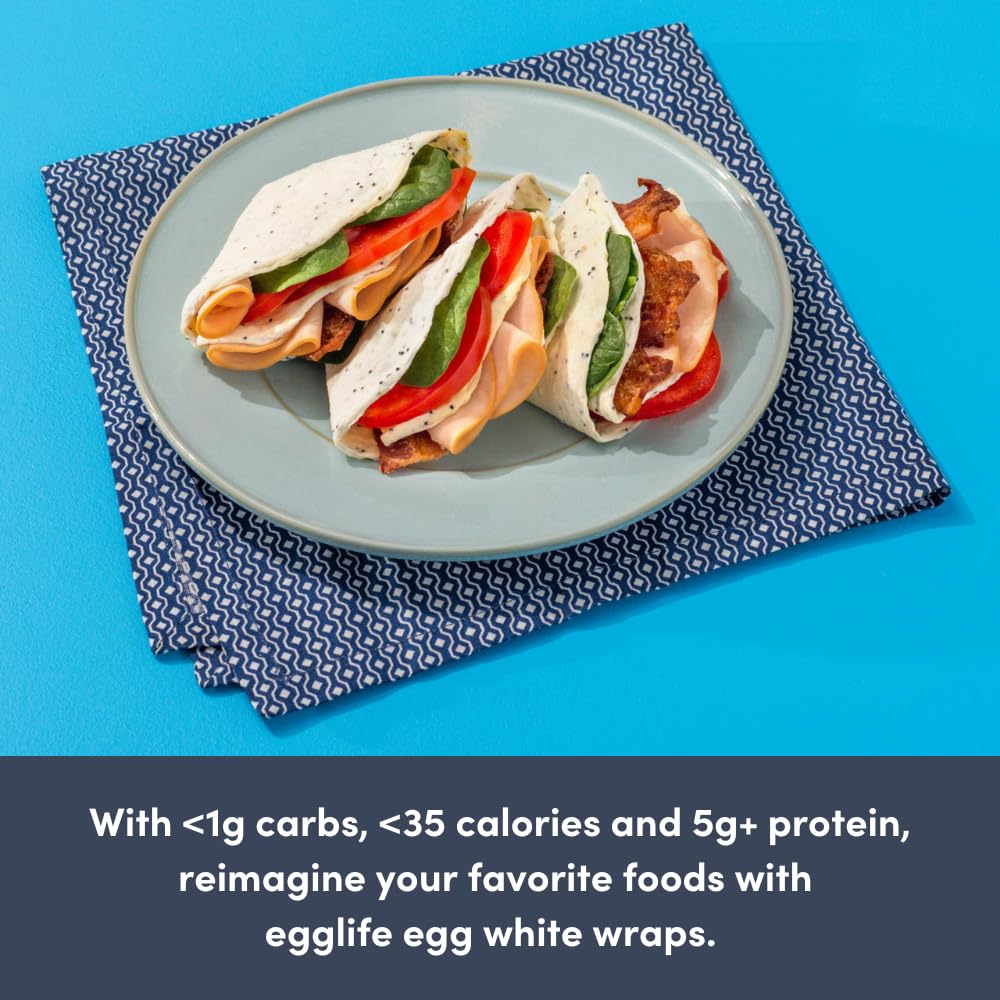 egglife egg white wraps, Everything Bagel, Egg White Wraps, 12 Total Wraps (2-6 Packs) - Gluten Free, Dairy Free, No Flour, Suga