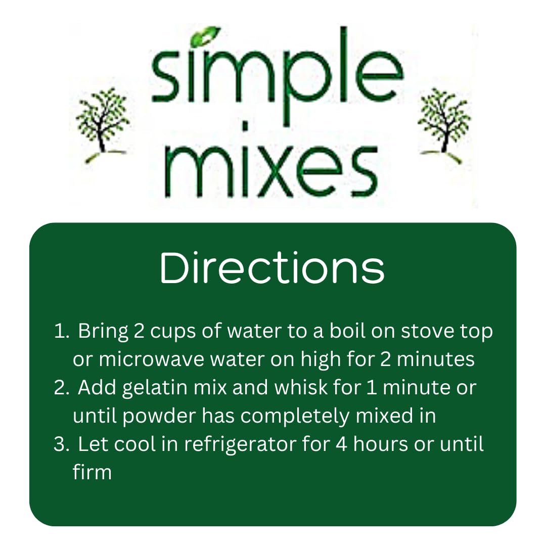Simple Mixes Natural Gelatin Dessert, Variety Pack, Strawberry, Orange, & Lime, Healthy Snack, Dye-Free, No Gluten or Fat, Koshe