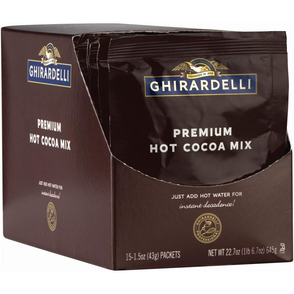 Ghirardelli Hot Cocoa Mix, Rich Brown, 1.5 oz (Pack of 15), Model 62083