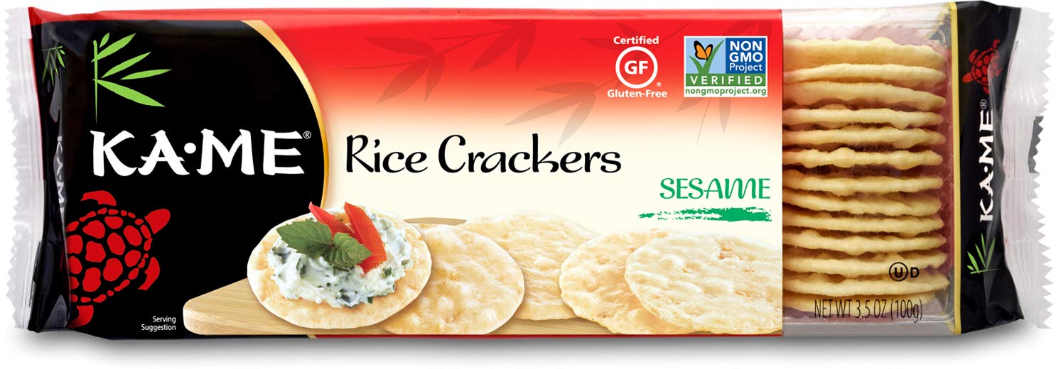 Ka-Me Gluten Free Rice Crackers, Sesame, 3.5 Ounce