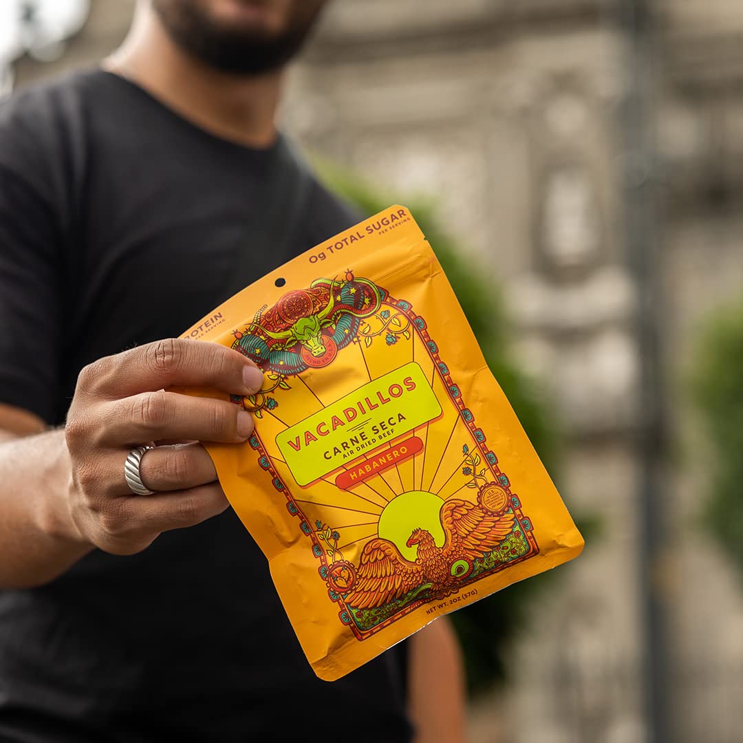 Vacadillos - High Protein Carne Seca | 30G Protein, Sugar Free, Carbs Free, Gluten Free, Dairy Free, Keto & Paleo Friendly | Mex
