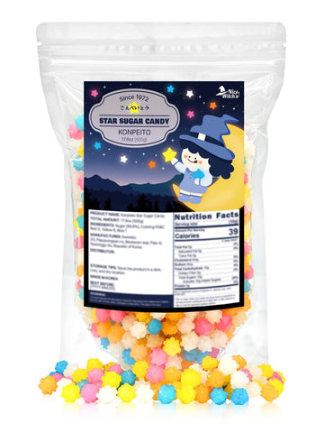 Nice WitchS Konpeito Sugar Candy 1.1Lb - Big Size 500G(17.63 Ounce) Sweet And Colorful/Handmade Star Candy/???