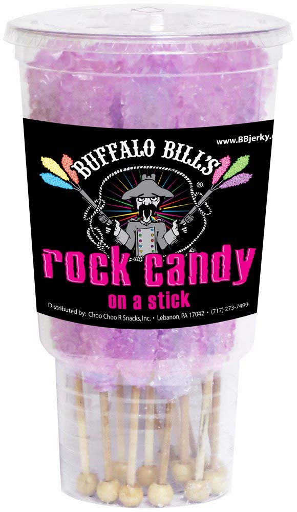 Buffalo Bills Tutti-Frutti (Lavender) Rock Candy On A Stick (12-Ct Cup Lavender Rock Candy Sticks)