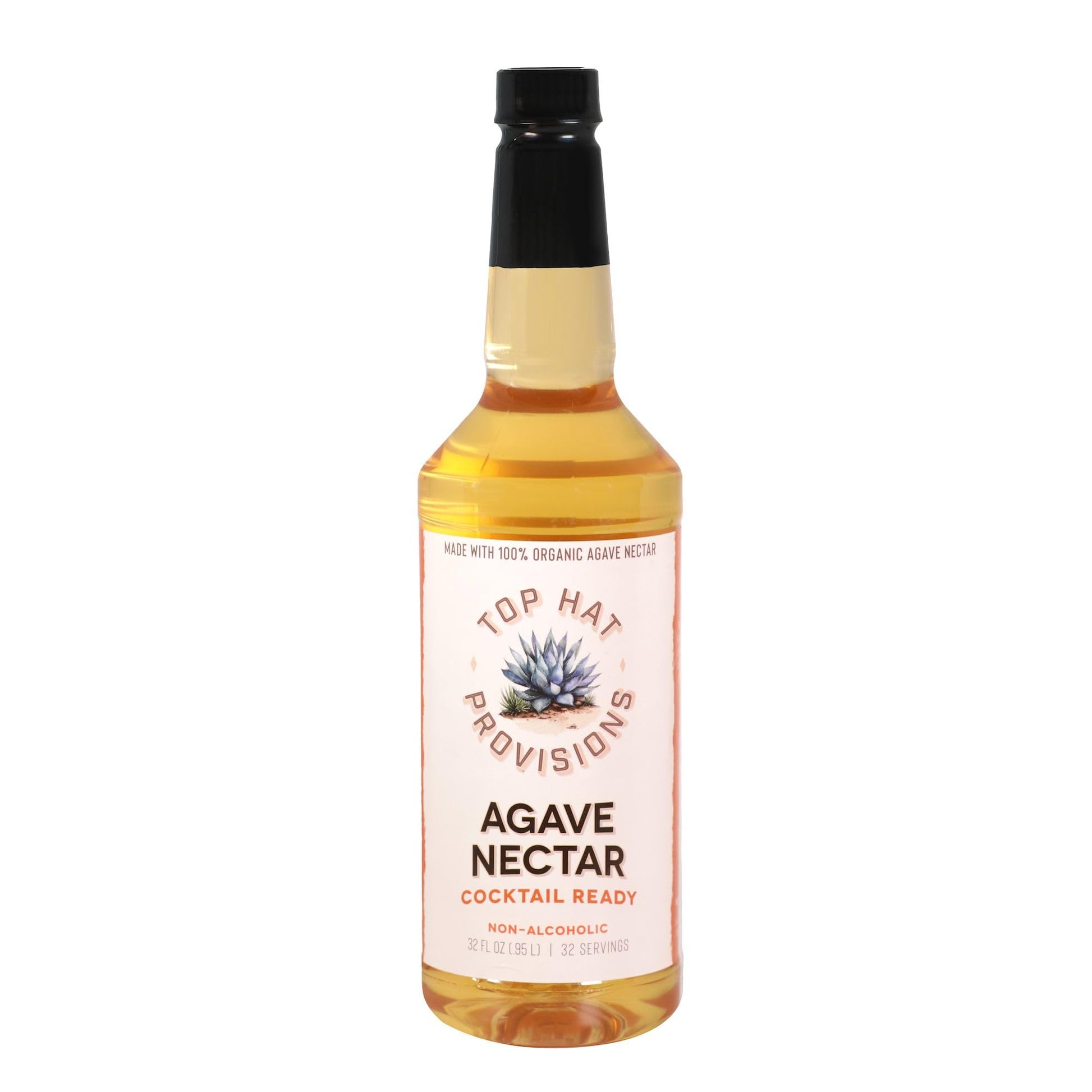 Top Hat Provisions Agave Nectar - Organic Agave Syrup Sweetener - 32 Fl Oz - Perfect for Cocktails, Mocktails, Coffee, Tea & Desserts