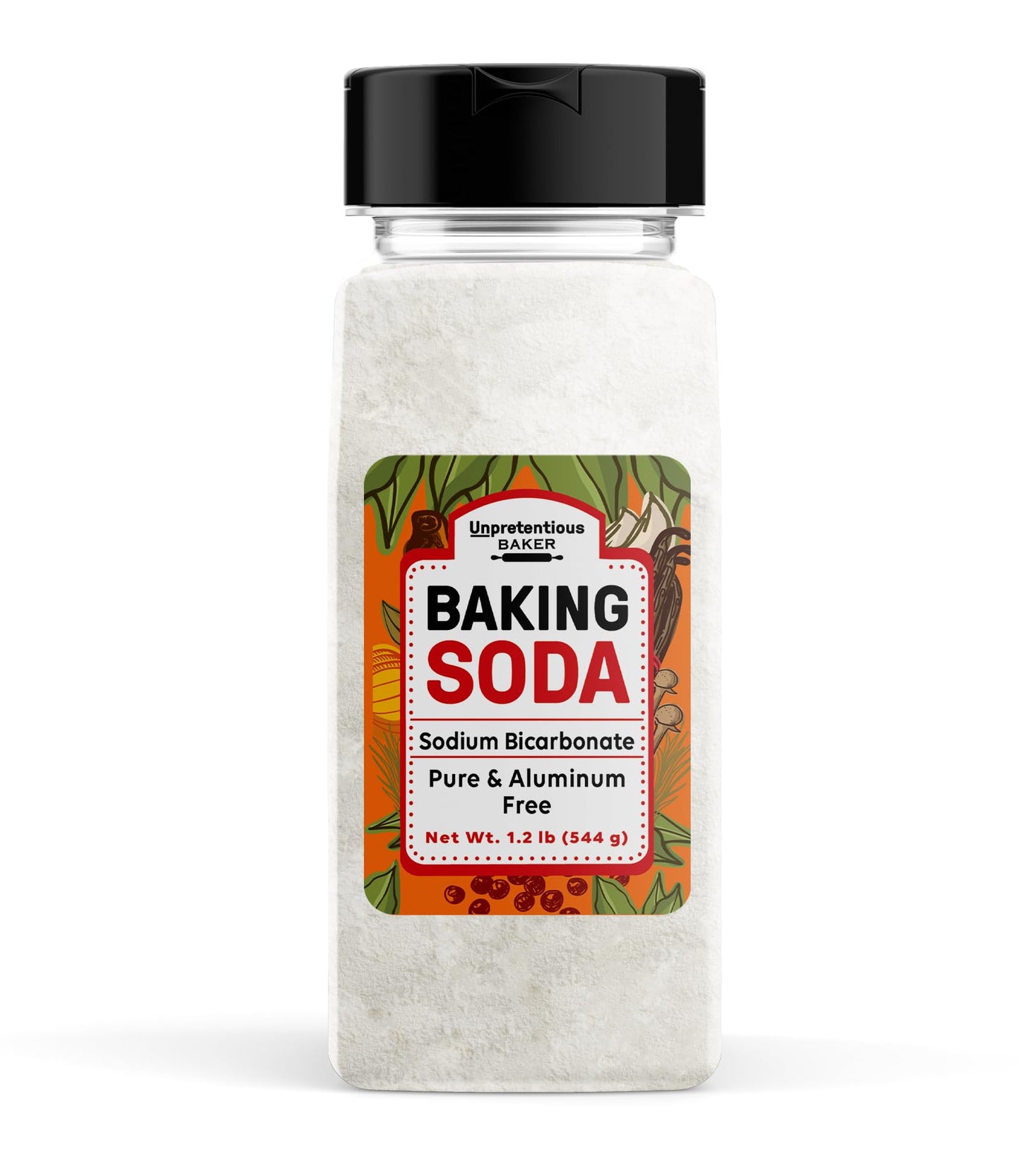Unpretentious Baking Soda, 2 Cups, Natural Leavening Agent, Convenient Dual-Purpose Shaker Lid