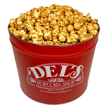 Gourmet Popcorn Gift Tin - Del's Popcorn (Caramel, 2 Gallon)