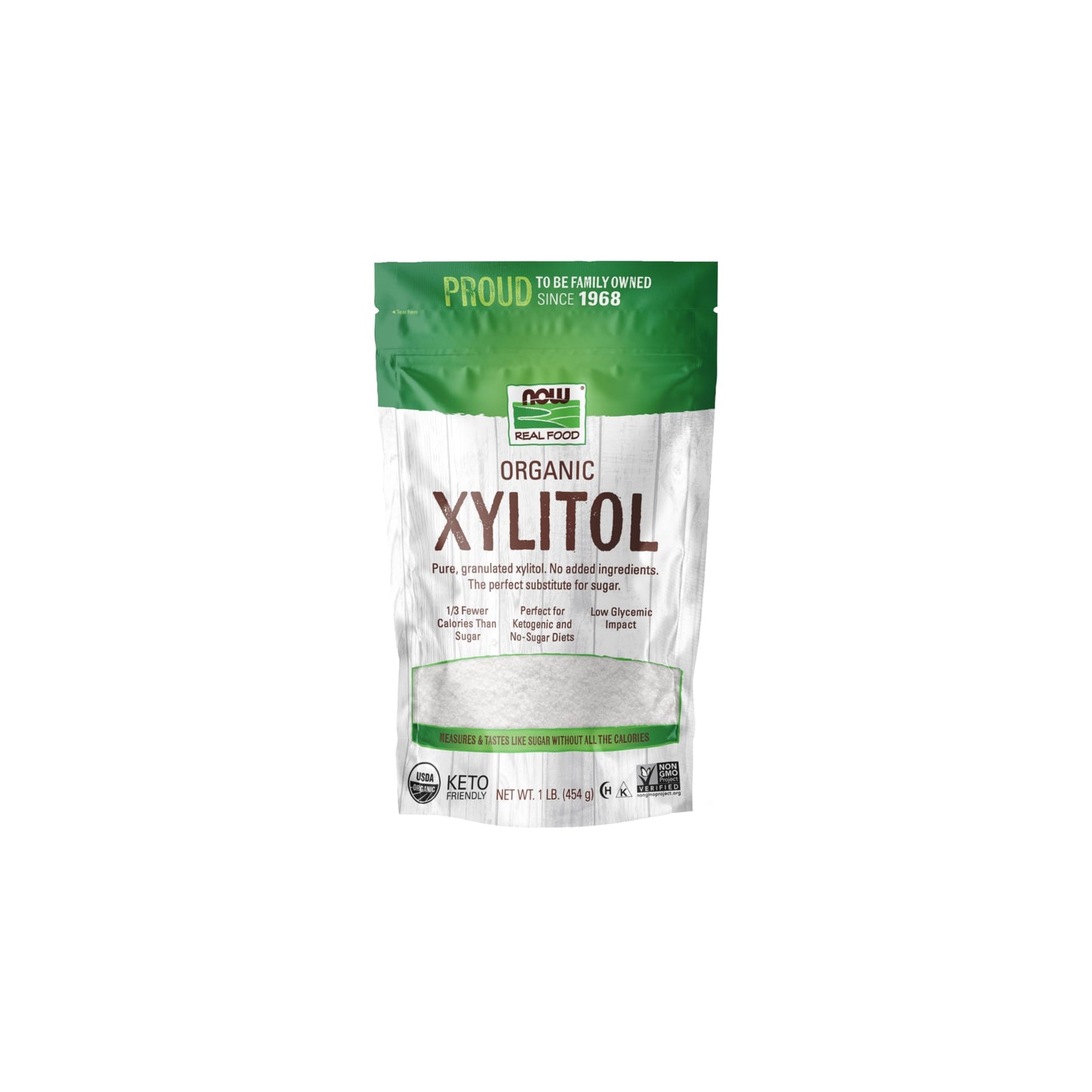 NOW Foods Organic Xylitol, Pure, Keto-Friendly, Low Glycemic, 16 Ounce, White, Model NOW07139