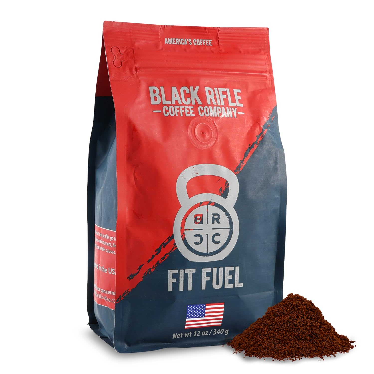 Black Rifle Coffee Company Ground Coffee Medium Roast, 12oz Bag - Roasted Blend of Colombian & Brazilian Beans