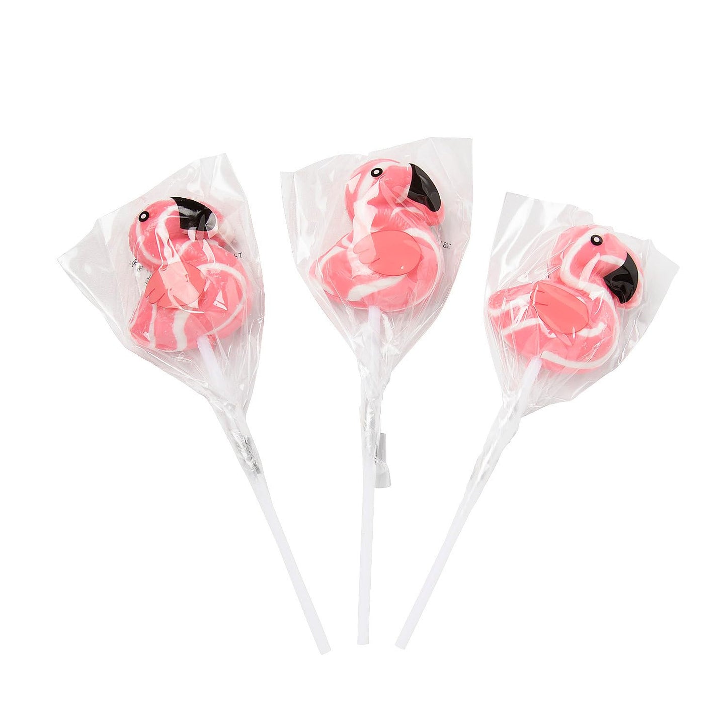 Pink Flamingo Swirl Lollipop Suckers. (12 Individually Wrapped Candies) Party Candy And Favor Supplies