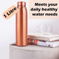 Norman Jr, Plain Copper Water Bottle 1 Ltr Extra Large - An Ayurvedic Pure Premium Copper Vessel- Drink More Water, Lower Your S